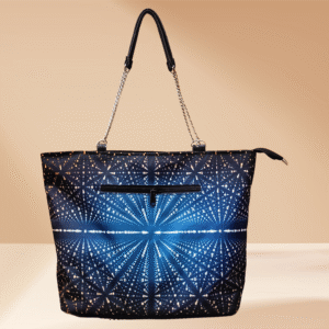 Blue Starburst Print Woman Tote Bag