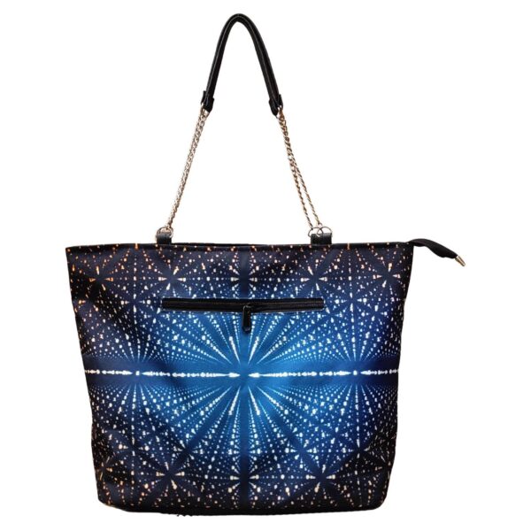 Blue Starburst Print Woman Tote Bag