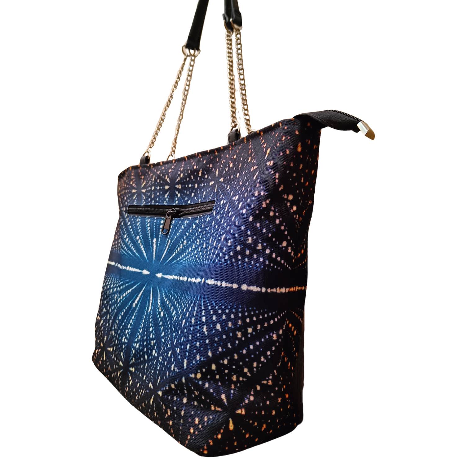 Blue Starburst Print Woman Tote Bag