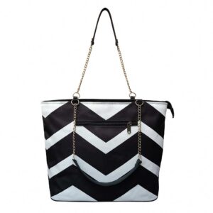 Black and White Zig Zag Woman Tote Bag