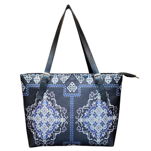 Dark Mini Patterned Tote