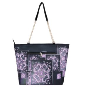 Purple Premium Printed Chained Large Tote