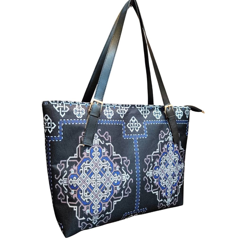 Dark Mini Patterned Tote