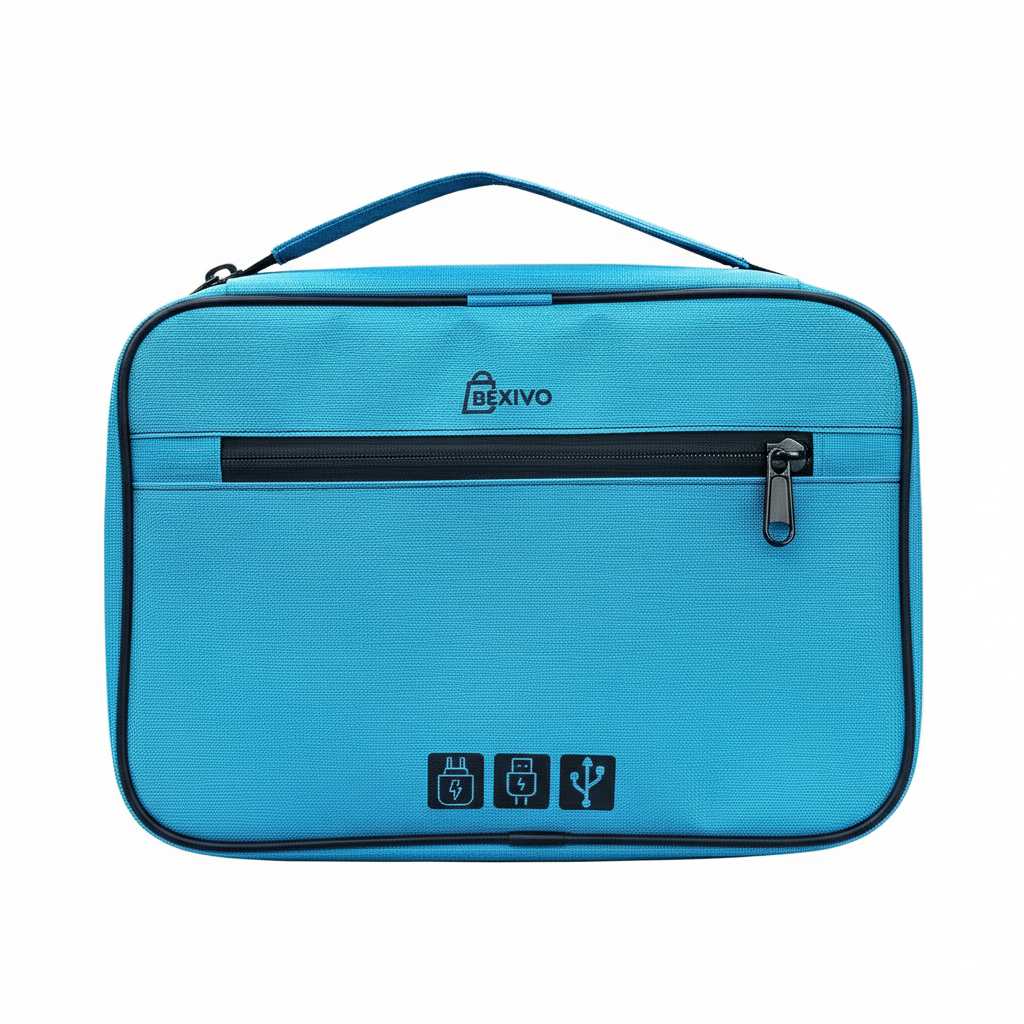 Large Waterproof Tech Organizer Pouch (Blue)