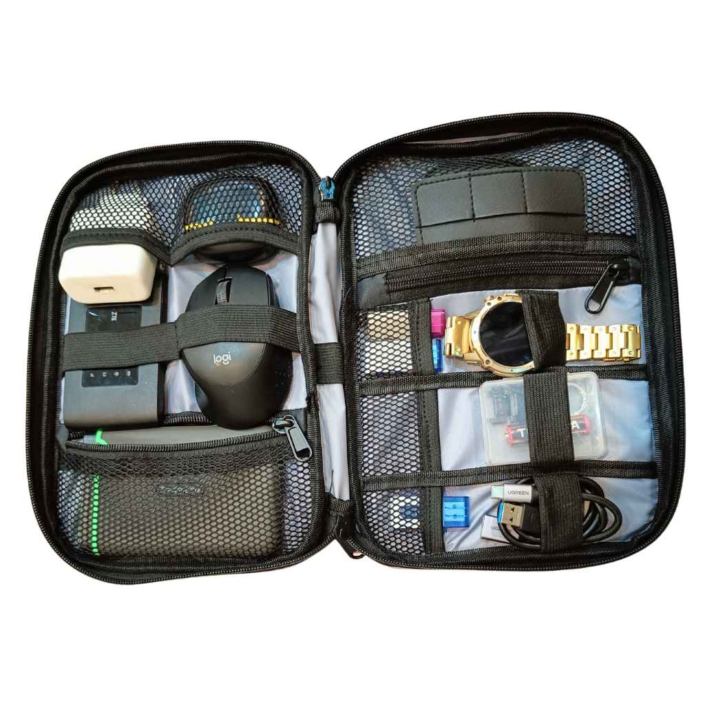 Large Waterproof Tech Organizer Pouch (Blue) - Image 5