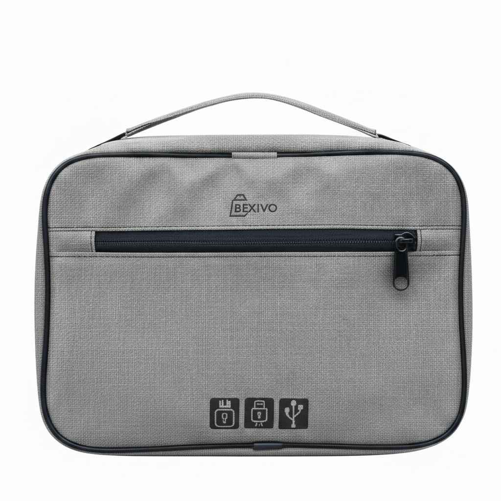 Large Waterproof Tech Organizer Pouch (Grey)