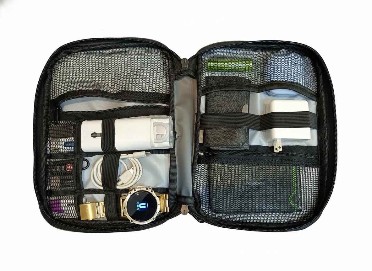 Large Waterproof Tech Organizer Pouch (Pink)