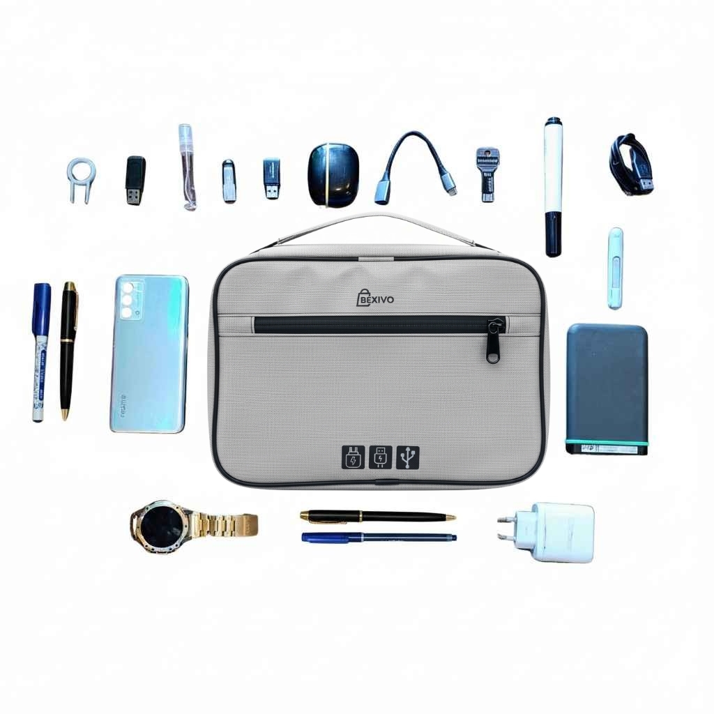 Large Waterproof Tech Organizer Pouch (Grey)